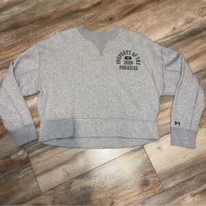 Under Armour Project Rock Iron Paradise Sweatshirt Womens Medium Cropped Boxy